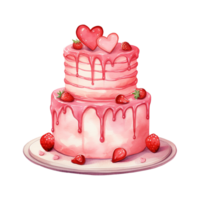 ai generato torta con un' cuore. ai generato Immagine png