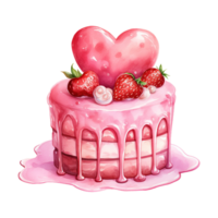 AI generated Piece of Cake with a Heart. AI Generated Image png