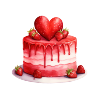 ai generato pezzo di torta con un' cuore. ai generato Immagine png