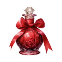 AI generated Red Glass Bottle with a Red Top. AI Generated Image png