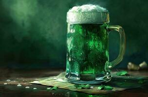 AI generated st patrick's day and beer in ireland, st patrick's day and irish beer photo