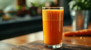 AI generated fresh homemade carrot juice photo