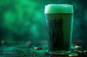 ai generado S t patrick's día y cerveza en Irlanda, S t patrick's día y irlandesa cerveza foto