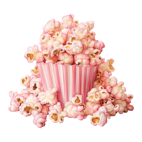 AI generated Popcorn Bucket with Pink Popcorn. AI Generated Image png