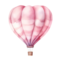 AI generated Hot Air Balloon with a Heart Shaped Balloon. AI generated image png