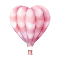 AI generated Hot Air Balloon with a Heart Shaped Balloon. AI generated image png