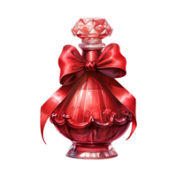 AI generated Red Glass Bottle with a Red Top. AI Generated Image png