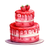 ai generato torta con un' cuore. ai generato Immagine png