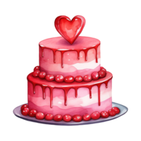 ai generato torta con un' cuore. ai generato Immagine png