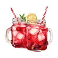 AI generated Glass of Red Liquid with a Straw and a Orange. AI Generated Image png