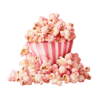 AI generated Popcorn Bucket with Pink Popcorn. AI Generated Image png