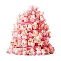 AI generated Popcorn Bucket with Pink Popcorn. AI Generated Image png