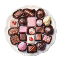 ai gerado chocolates em uma placa. ai gerado imagem png