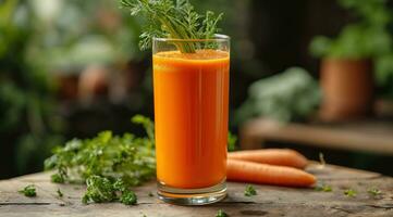 AI generated fresh homemade carrot juice photo