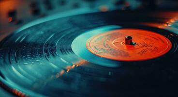 AI generated vintage vinyl sound of vinyl record photo