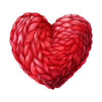 AI generated Red Heart Shaped Yarn. AI Generated Image png