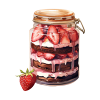 AI generated Dessert in a Jar. AI Generated Image png