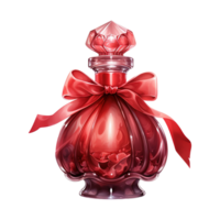 AI generated Red Glass Bottle with a Red Top. AI Generated Image png