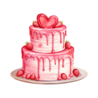 ai generato torta con un' cuore. ai generato Immagine png