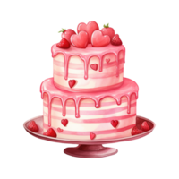 ai generato torta con un' cuore. ai generato Immagine png