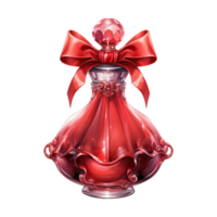 AI generated Red Glass Bottle with a Red Top. AI Generated Image png