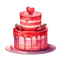 ai generato torta con un' cuore. ai generato Immagine png