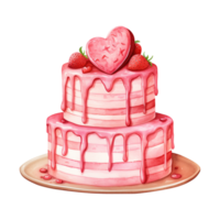 ai generato torta con un' cuore. ai generato Immagine png