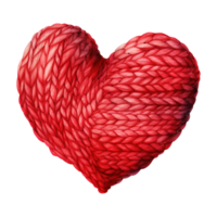 AI generated Red Heart Shaped Yarn. AI Generated Image png