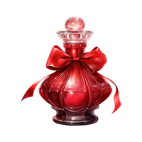 AI generated Red Glass Bottle with a Red Top. AI Generated Image png