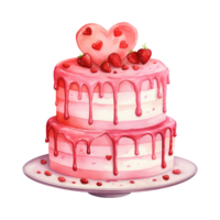 ai generato torta con un' cuore. ai generato Immagine png