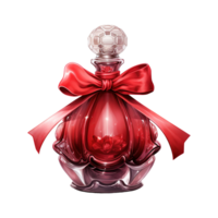 AI generated Red Glass Bottle with a Red Top. AI Generated Image png