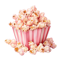 AI generated Popcorn Bucket with Pink Popcorn. AI Generated Image png