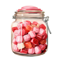 AI generated Jar Filled with Pink Candies. AI Generated Image png