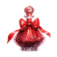 AI generated Red Glass Bottle with a Red Top. AI Generated Image png