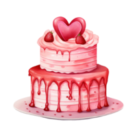 AI generated Cake with a Heart. AI Generated Image png