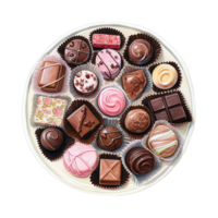 ai gegenereerd chocolaatjes Aan een bord. ai gegenereerd beeld png