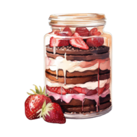 AI generated Dessert in a Jar. AI Generated Image png