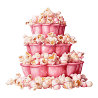 AI generated Popcorn Bucket with Pink Popcorn. AI Generated Image png