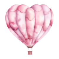 AI generated Hot Air Balloon with a Heart Shaped Balloon. AI generated image png