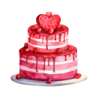 AI generated Cake with a Heart. AI Generated Image png