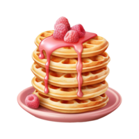 AI generated Stack of Pancakes with Raspberry. AI Generated Image png