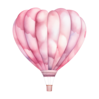 AI generated Hot Air Balloon with a Heart Shaped Balloon. AI generated image png