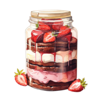 AI generated Dessert in a Jar. AI Generated Image png