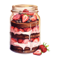 AI generated Dessert in a Jar. AI Generated Image png