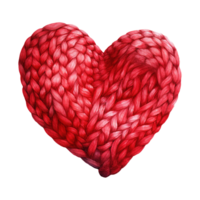 AI generated Red Heart Shaped Yarn. AI Generated Image png