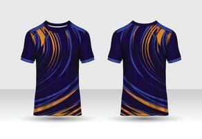 Sports t-shirt jersey design concept vector template, rhombus pattern v neck Football jersey concept with front and back view for Soccer, Cricket, Volleyball, Rugby, tennis, badminton uniform kit