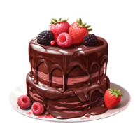 ai generato cioccolato torta con fragole. ai generato Immagine png