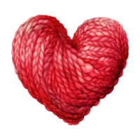 AI generated Red Heart Shaped Yarn. AI Generated Image png