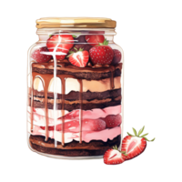 AI generated Dessert in a Jar. AI Generated Image png