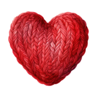 AI generated Red Heart Shaped Yarn. AI Generated Image png
